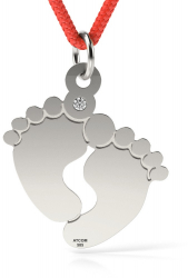 Pandantiv din aur alb model Baby Feet 