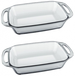 Set 2 tavi dreptunghiulare de copt Marinex Forno din sticla 2 1l 32 6x17 6xh7cm 