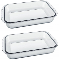 Set 2 tavi dreptunghiulare de copt Marinex Forno din sticla 3 7l 36x22xh7cm 