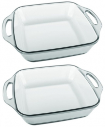 Set 2 tavi patrate de copt Marinex Forno din sticla 2 5l 29x23 9xh6 5cm 