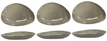Set 6 farfurii ovale adanci Culinaro Antique Grey portelan 30cm 