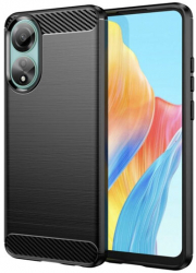 Husa Compatibila cu Oppo A78 4G Techsuit Carbon Silicone Negru 