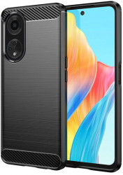 Husa Compatibila cu Oppo A98 5G Techsuit Carbon Silicone Negru 