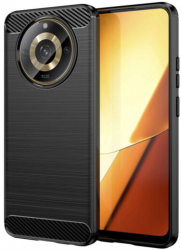 Husa Compatibila cu Realme 11 Techsuit Carbon Silicone Negru 