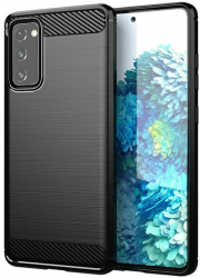 Husa Compatibila cu Samsung Galaxy S20 FE 4G / S20 FE 5G Techsuit Carbon Silicone Negru 