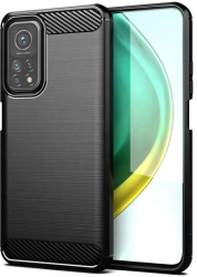Husa Compatibila cu Xiaomi Mi 10T 5G / Mi 10T Pro 5G Techsuit Carbon Silicone Negru