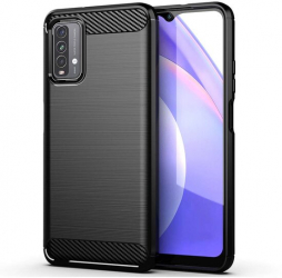 Husa Compatibila cu Xiaomi Redmi 9T / Redmi 9 Power Techsuit Carbon Silicone Negru
