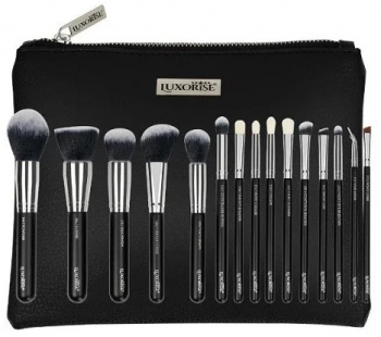 Set 15 Pensule Machiaj Luxorise Silver Borseta inclusa 