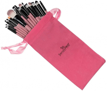 Set 20 pensule machiaj SensoPro Pink Husa depozitare inclusa 