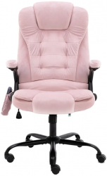 vidaXL Scaun de masaj pentru birou roz catifea 