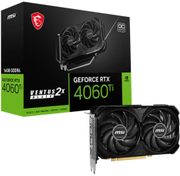 Placa video MSI NVIDIA GeForce RTX 4060 Ti VENTUS 2X OC 16GB GDDR6 BLACK 128 bit 