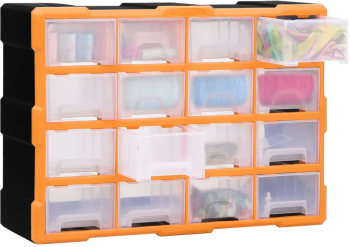 vidaXL Organizator cu 16 sertare medii 52x16x37 cm 