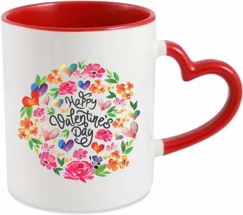 Cana personalizata pentru Valentines Day Happy Valentines Day inflorat 