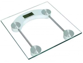 Cantar Corporal SIKS® Transparent Afisaj Electronic Oprire Automata Capacitate Maxima Persoane 180 Kg Sticla Patrat 