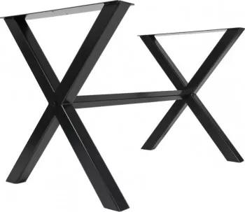 Picioare masa metal model X unite cu bara metalica in centru 