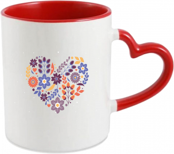 Cana personalizata pentru Valentines Day inima din flori 