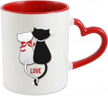 Cana personalizata pentru Valentines Day With love - pisicute 