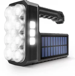 Lanterna solara LED COB - cu functie de lumina de lucru - 1200 mAh - MicroUSB - 1000 lumeni - IP55 