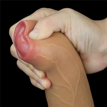 Dildo cu testicule - si ventuza Lovetoy Handle Cock culoarea Pielii lungime 27.8 cm diametru 4.3 cm 
