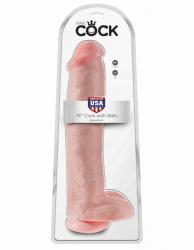 Dildo King Cock 15 inch Cock With Balls diametru 7.6 cm 