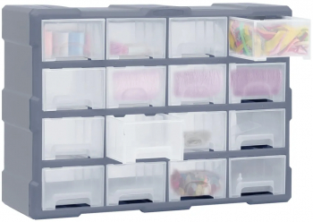 vidaXL Organizator cu 16 sertare medii 52x16x37 cm 