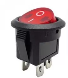 Intrerupator 6A-250V ON-OFF 4pin cu retinere IP20 20.5mm cu LED rosu GBC 24.2340.72