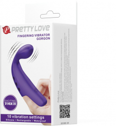 Mini vibrator pentru deget Pretty Love Gorgon cu 10 moduri de vibratii si stimulare punctul G 8.2 - 9.3 cm Negru 