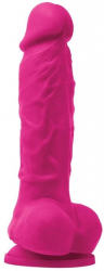 Vibrator realistic NS Toys Colours Pleasures Vibrating Dildo cu testicule - cu ventuza grosime 5.3 cm lungime 16.7 cm 