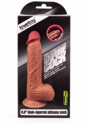 Dildo Lovetoy cu testicule - si ventuza Dual Layered lungime 21.5 cm diametru 3.9 cm 