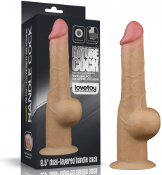 Dildo Lovetoy cu testicule - si ventuza Handle Cock lungime 25 cm diametru 4.3 cm 