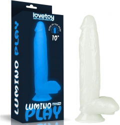 Dildo Lovetoy cu testicule - si ventuza Lumino Play lungime 26 cm diametru 5 cm 