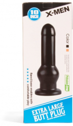 Dop Anal X-Men Butt Plug Negru grosime 5 - 9 cm lungime 25.4 cm cu ventuza 