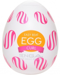 Masturbator EGG CURL Tenga Alb lungime 8 cm forma normala 