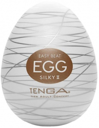 Masturbator EGG SILKY II Tenga Alb lungime 6 cm forma normala 