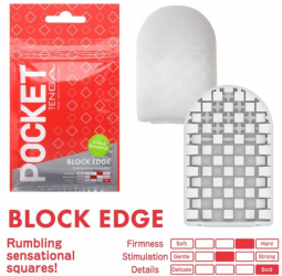 Masturbator POCKET BLOCK EDGE Tenga Transparent lungime 8 cm forma normala 