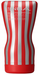 Masturbator SQUEEZE TUBE CUP Tenga Rosu - Alb lungime 15.5 cm forma normala 