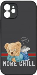 Husa BestCase Slim Glassy Comp Cu Apple iPhone 12 More Chill Teddy Bear HD Colors Prot camera G 1329 