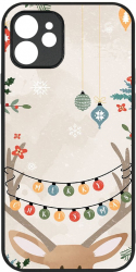 Husa BestCase Slim Glassy Comp Cu Apple iPhone 12 Xmas Reindeer HD Colors Prot camera G 1369 