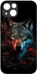 Husa BestCase Slim Glassy Comp Cu Apple iPhone 14 Blue Eyes Wolf HD Colors Prot camera G 1103 