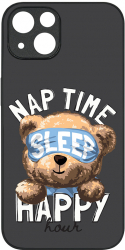 Husa BestCase Slim Glassy Comp Cu Apple iPhone 14 Nap Time Teddy Bear HD Colors Prot camera G 1338 