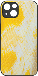 Husa BestCase Slim Glassy Comp Cu Apple iPhone 14 Yellow Snake Skin HD Colors Prot camera G 899 