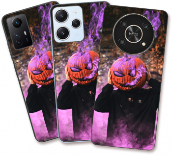 Husa Motorola Moto E7 Power Silicon Gel Tpu Model Halloween Cap Dovleac cu Fum 
