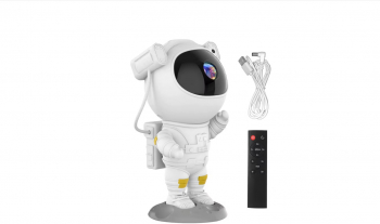 Lampa LED cu Proiector Galaxy Astronaut Starry Sky Alb Telecomanda Cap Magnetic si Design Reglabil 360° Temporizare Brate Mobile 