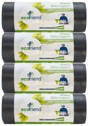Set 4 role de saci menajeri Ecofriend 35L 15 bucati ultra rezistenti negri