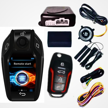 Sistem alarma auto cu telecomanda LCD pornire la distanta a motorului gasirea masinii 2 telecomenzi aplicatie telefon si alte functii