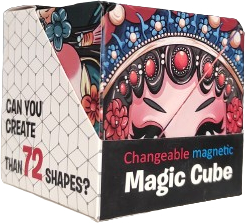 Jucarie interactiva magnetica indemanare creativitate imaginatie Tip cub Rubik Magic Cube Puzzle 3D + 6 ani Roz/Albastru 