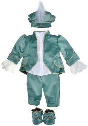 Costum elegant din catifea 5 piese pentru baieti Duomar 240124-1 Verde 