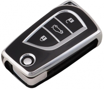 Husa negru pentru cheie Toyota Auris Corolla Avensis Verso Yaris Aygo Camry RAV4 Forturner Hilux 