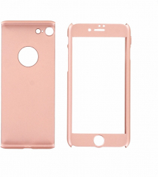 Husa de protectie 360 ° pentru iPhone 7 L1428 Rose Gold 
