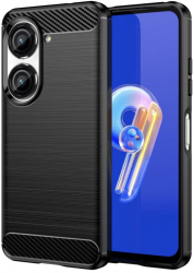 Husa pentru Asus Zenfone 9 Carbon Silicone M742 Poliuretan Black 